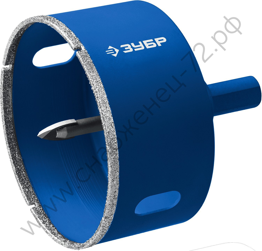 ЗУБР АГК d 120 мм (центр. сверло, трехгр. хвост, Р60), Алмазная коронка, Профессионал (29850-120)