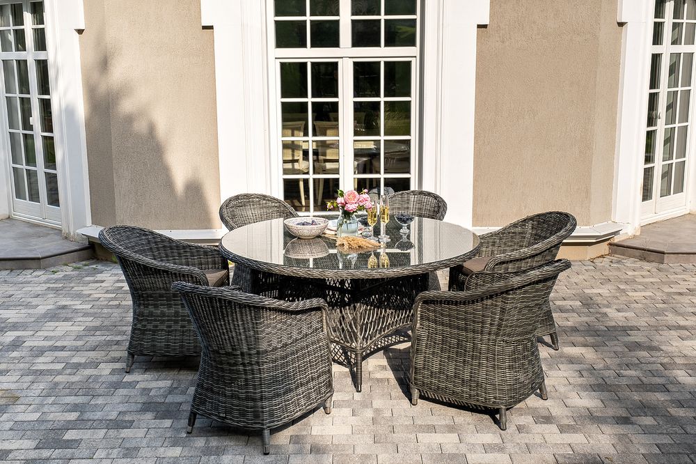 "Эспрессо–150 R" обеденная группа плетеная, цвет графит