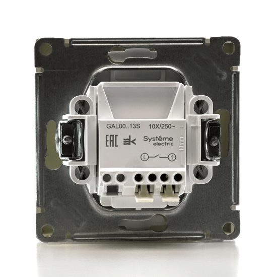 Выключатель 1-кл. ArtGallery 10AX с подсветкой быстрозажим. клем. механизм алюм. SE GAL000313S