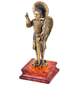 Народные промыслы AM-3642 Фигурка «Архангел Михаил» (латунь, янтарь)