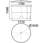 Бак цилиндрический вертикальный 2000 л с дыхательным клапаном Анион 2000 л. вертикальный (1830x1830x1090см;белый) - арт.559495