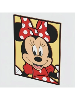 3D Картина по номерам из дерева Минни Маус, 23x30 см