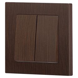 Выключатель Intro Accent 6-104-10 двойной, 10А-250В, IP20, СУ, AL/CU, венге | Intro