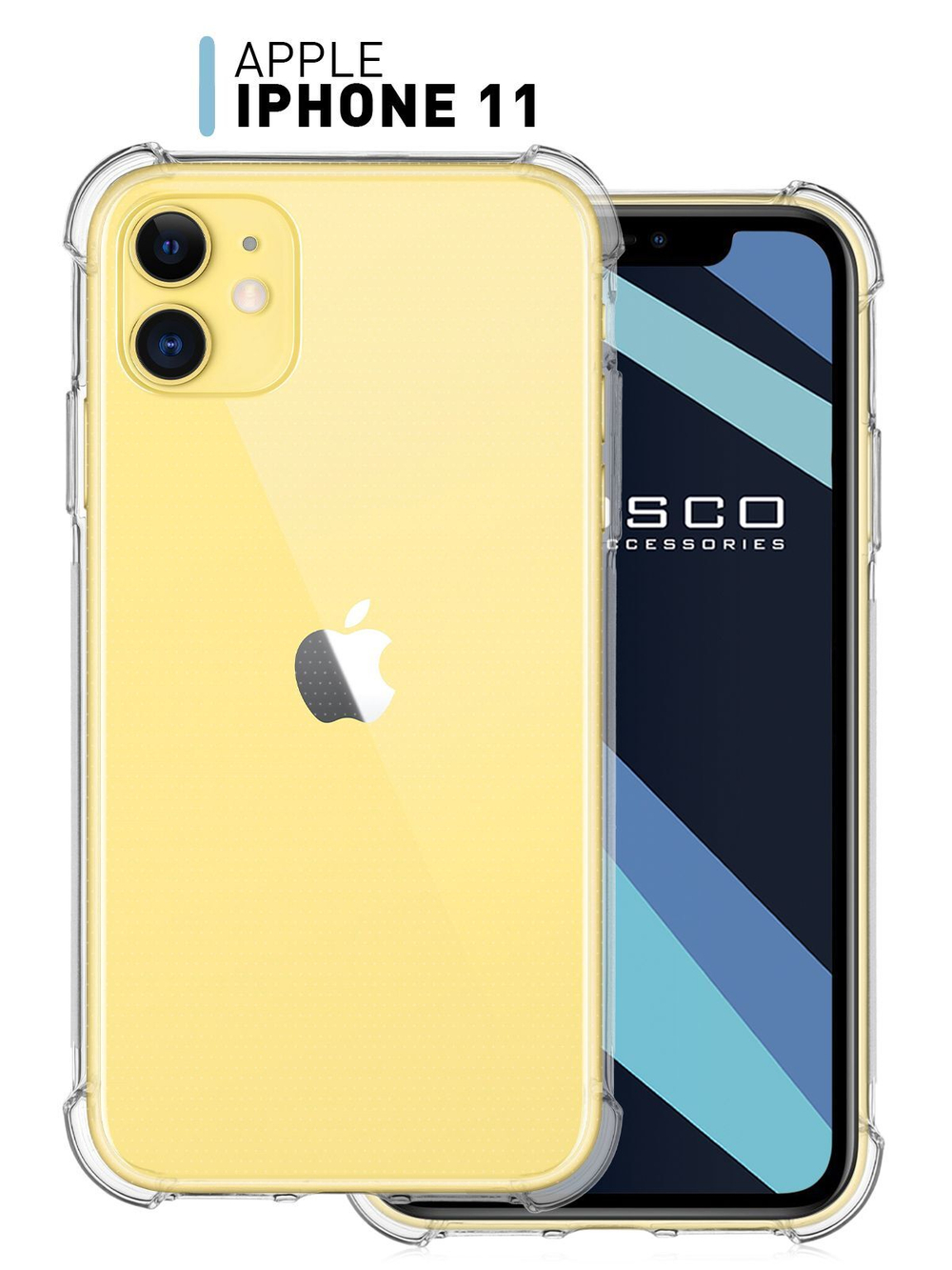 Чехол ROSCO для Apple iPhone 11 оптом (арт. IP11-HARD-TPU-TRANSPARENT)