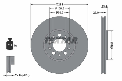 TEXTAR - 92106605-TET - Brake Disc