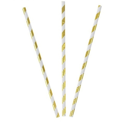 Трубочка для коктейля "Спираль" (набор 25 шт) золото