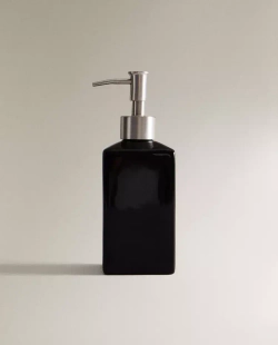 ZARA HOME БЛЕСТЯЩИЙ ДОЗАТОР ДЛЯ МЫЛА ИЗ ФАЯНСА, ЧЕРНЫЙ
