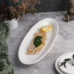 Блюдо овальное 40*16 см белое фарфор P.L. Proff Cuisine [1]