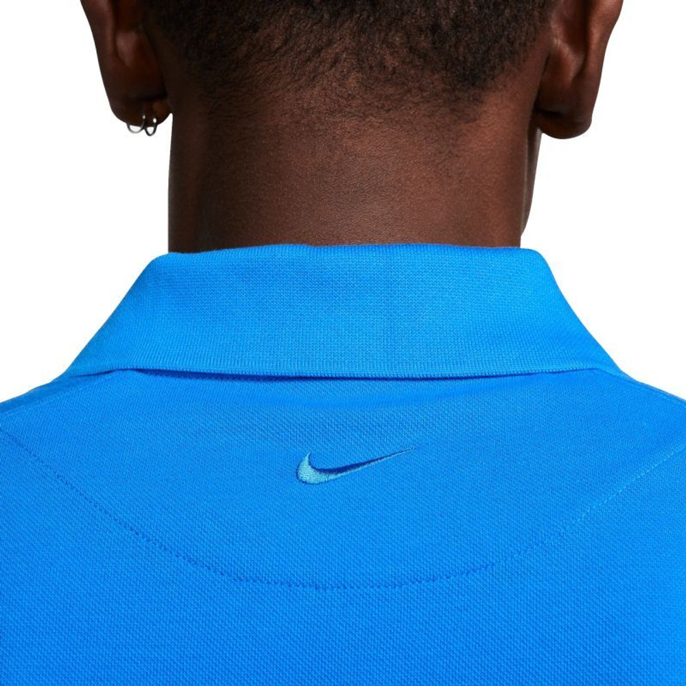 Мужское теннисное поло Nike Rafa Slim Polo - light photo blue/light lemon twist
