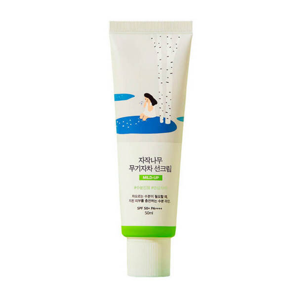 Крем солнцезащитный смягчающий ROUND LAB Birch Moisturizing Mild-Up Sunscreen SPF 50+ PA++++
