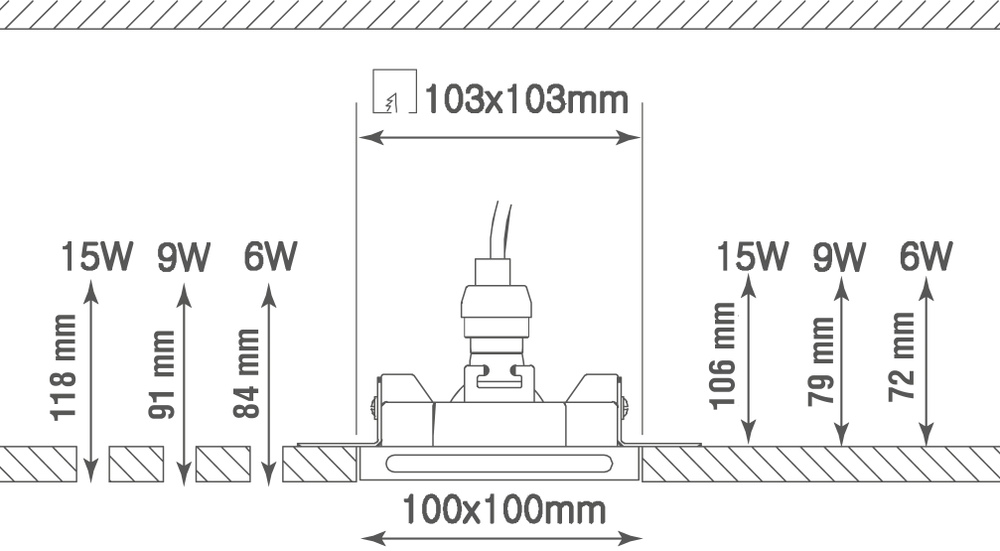 Светильник встраиваемый гипсовый,  белый,  1xGU10