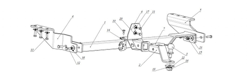 Фаркоп с элект. Smart, на Honda Ridgeline FA 0973-E (с 2005 по 2014 г.в.) (паспорт и сертификат в комплекте) Бизон