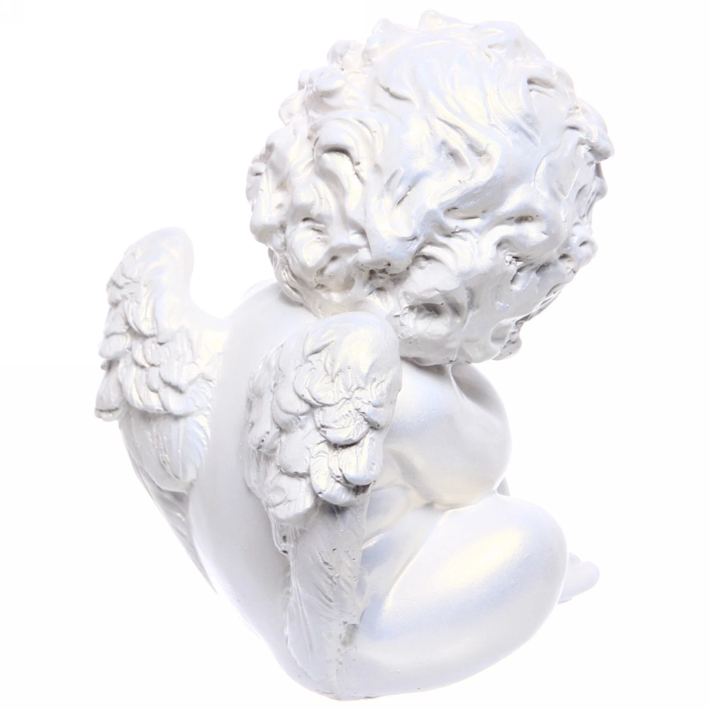 Статуэтка из гипса «Ангел задумчивый» 16см перламутр