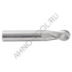 Фреза твердосплавная сферическая  6мм (L=50, l=12, хв=6) Z2 35° по алюминию и цвет.металлам BRAL-2B-