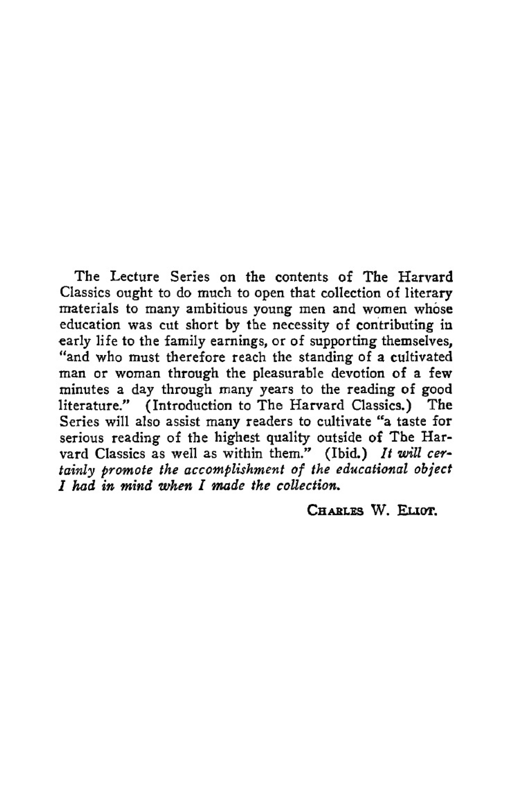 Lectures on the Harvard Classics | William Allan Neilson