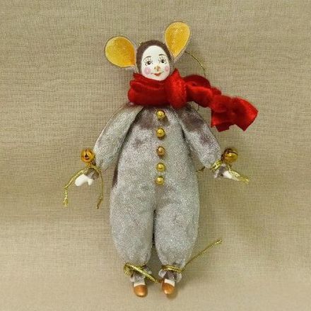 Ёлочная игрушка Мышка в шарфике