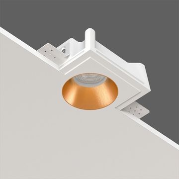 Встраиваемый гипсовый светильник для установки в потолках из гипсокартона LED MR16 GU10 / модуль LED MR16 SN 201 белый/латунь Quasar 80 Brass Stellanova