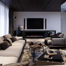 Электрокамин RealFlame Stockholm 60 BLM черный с очагом Saphir 60