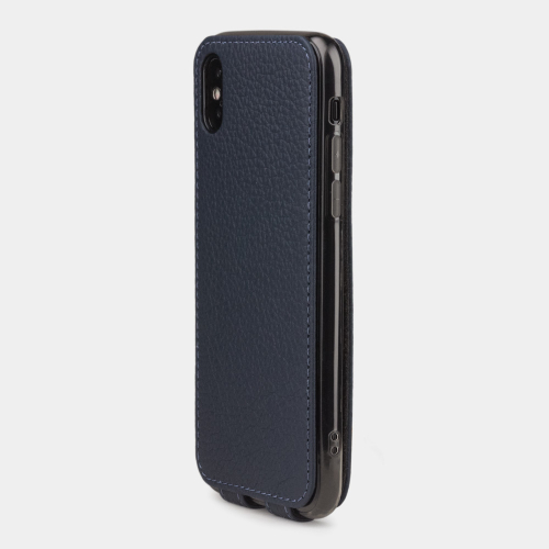 Чехол для iPhone X/XS из натуральной кожи теленка, цвета синий