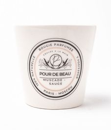 Мускат - Шалфей, свеча в фарфоре, Pour de Beau