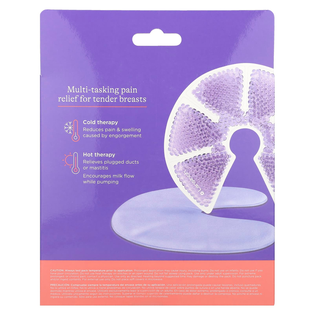 Lansinoh, Пакеты для горячей и холодной терапии груди, 2 многоразовых пакетика и мягкие чехлы