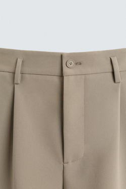 ZARA СВОБОДНЫЕ ШОРТЫ СО СКЛАДКАМИ, СВЕТЛЫЙ РЫЖЕВАТО-КОРИЧНЕВЫЙ