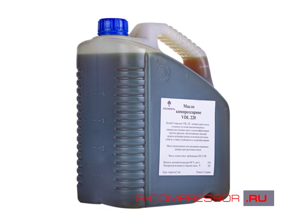 Масло для поршневых компрессоров Роснефть VDL 220 - 5 л