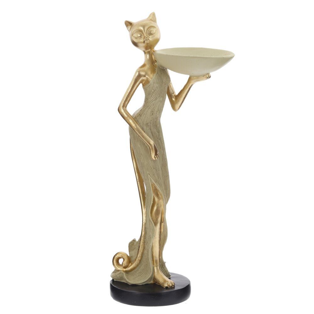 GAEM Фигурка декоративная "Кошка" с подставкой д/мелочей, L15 W9,5 H33 см