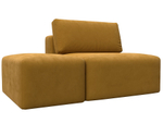 Модули диван и пуф Лига-060 НПБ, BRUT 10 желтый, Велюр, 129602