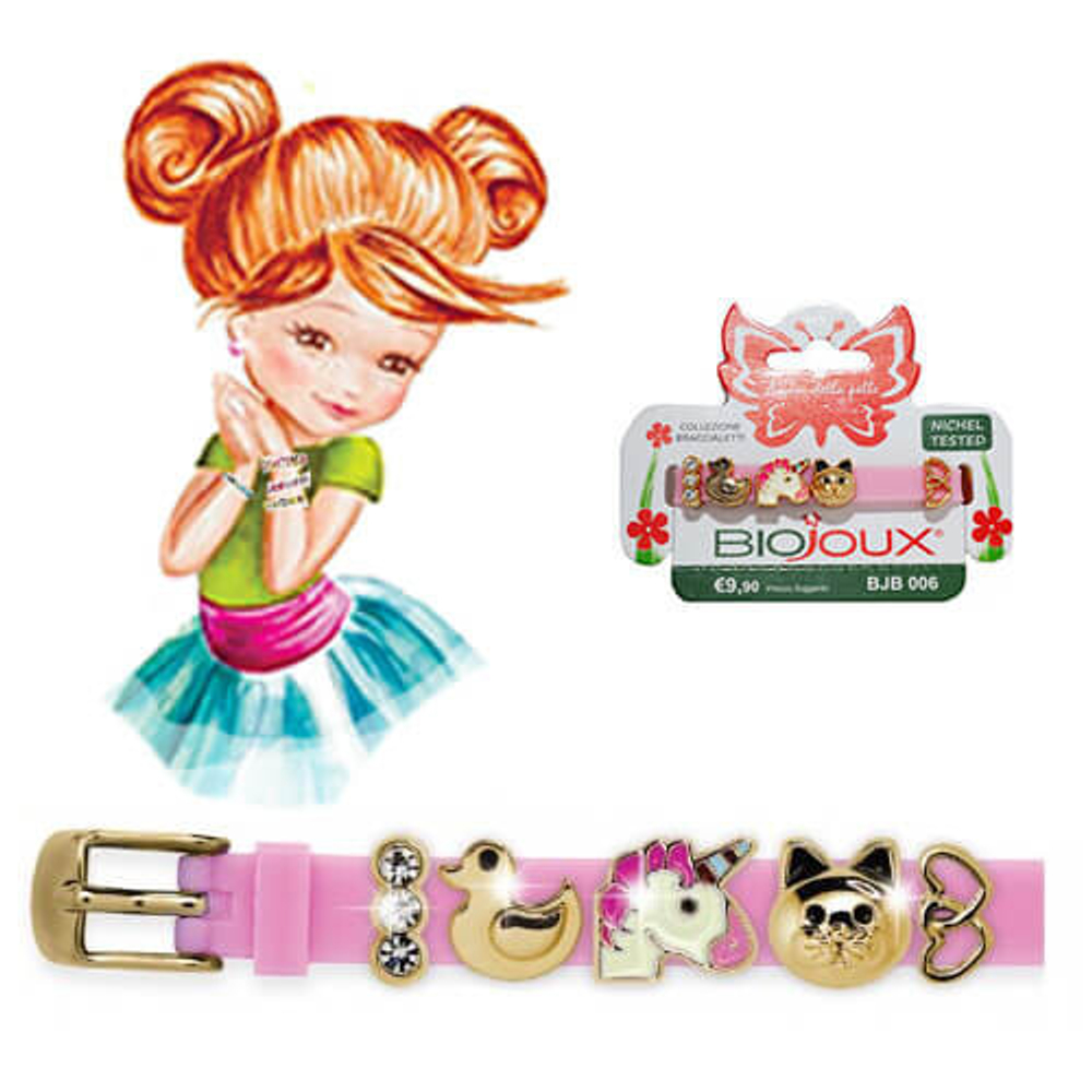 Детский браслет гипоаллергенный Charms Bracelet MIX 6 Pink Biojoux BJB006