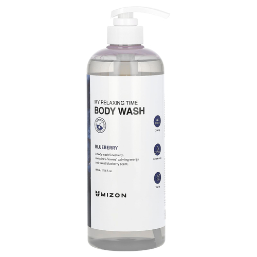Mizon, My Relaxing Time, гель для душа, голубика, 800 мл (27,05 жидк. унции)