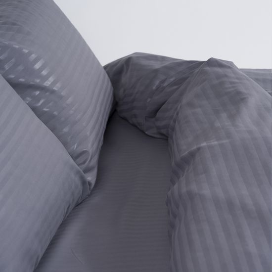 Простыня на резинке Ecogri, 120x200х30, страйп полисатин HOMY