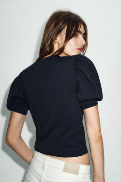 ZARA СВИТЕР С ВЫРЕЗОМ «СЕРДЦЕ», МОРСКОЙ СИНИЙ