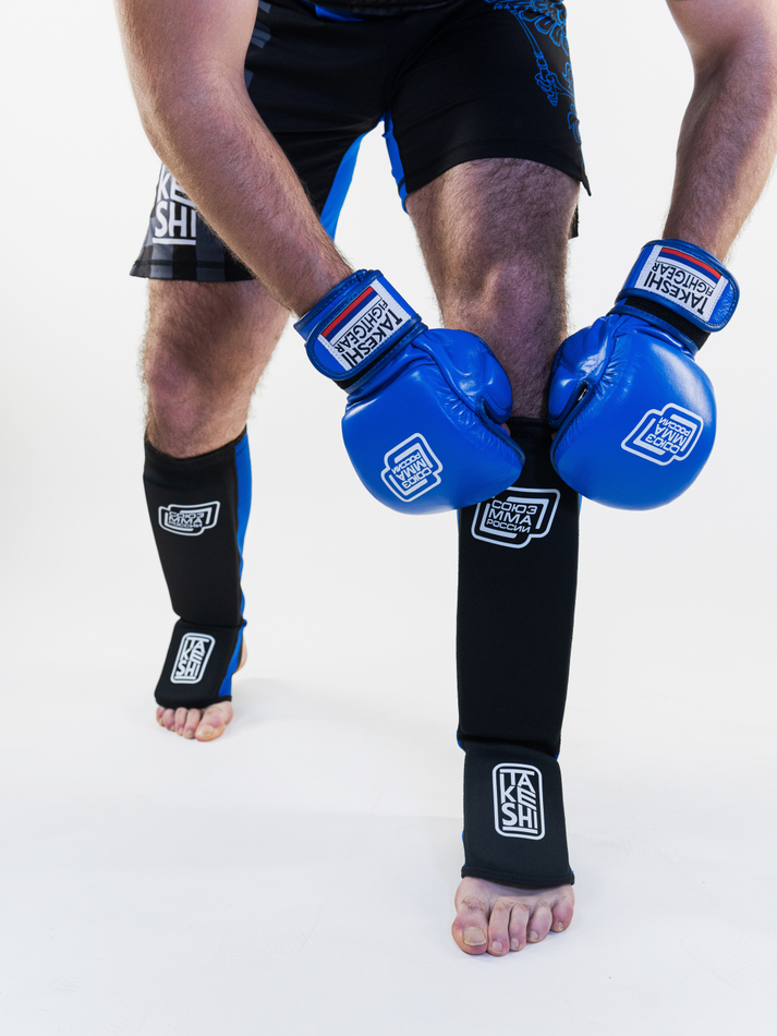 Защита голени формованная TFG Союз  ММА неопрен черно-синий