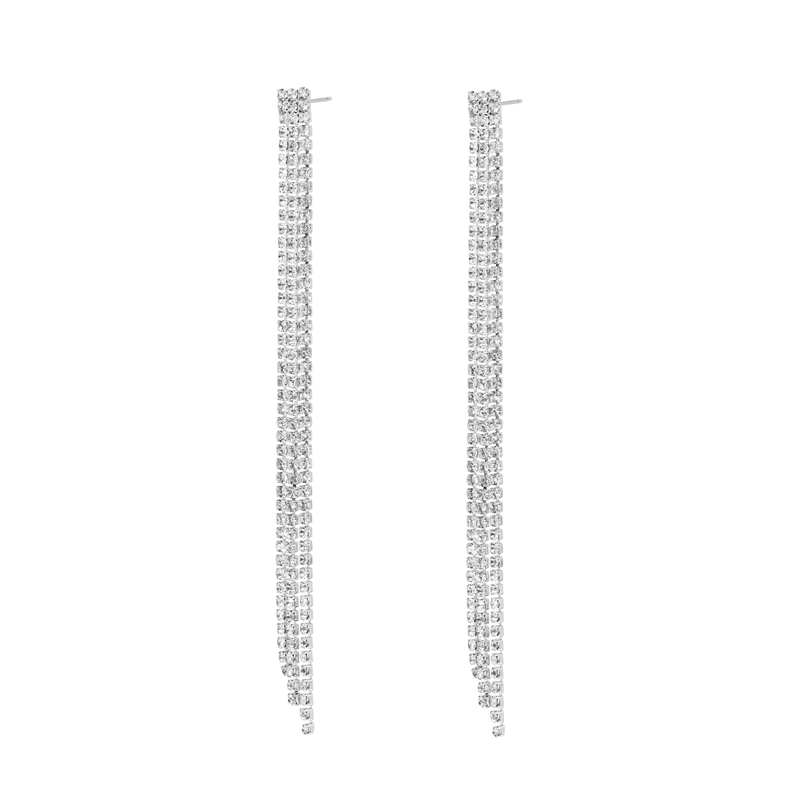 Серьги Средние Плавающие Кристаллы