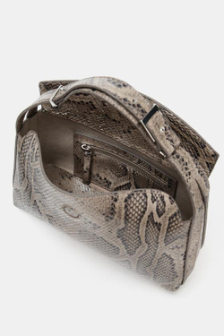 ZARA КОЖАНАЯ СУМКА С АНИМАЛИСТИЧЕСКИМ ПРИНТОМ, ЗМЕИНЫЙ