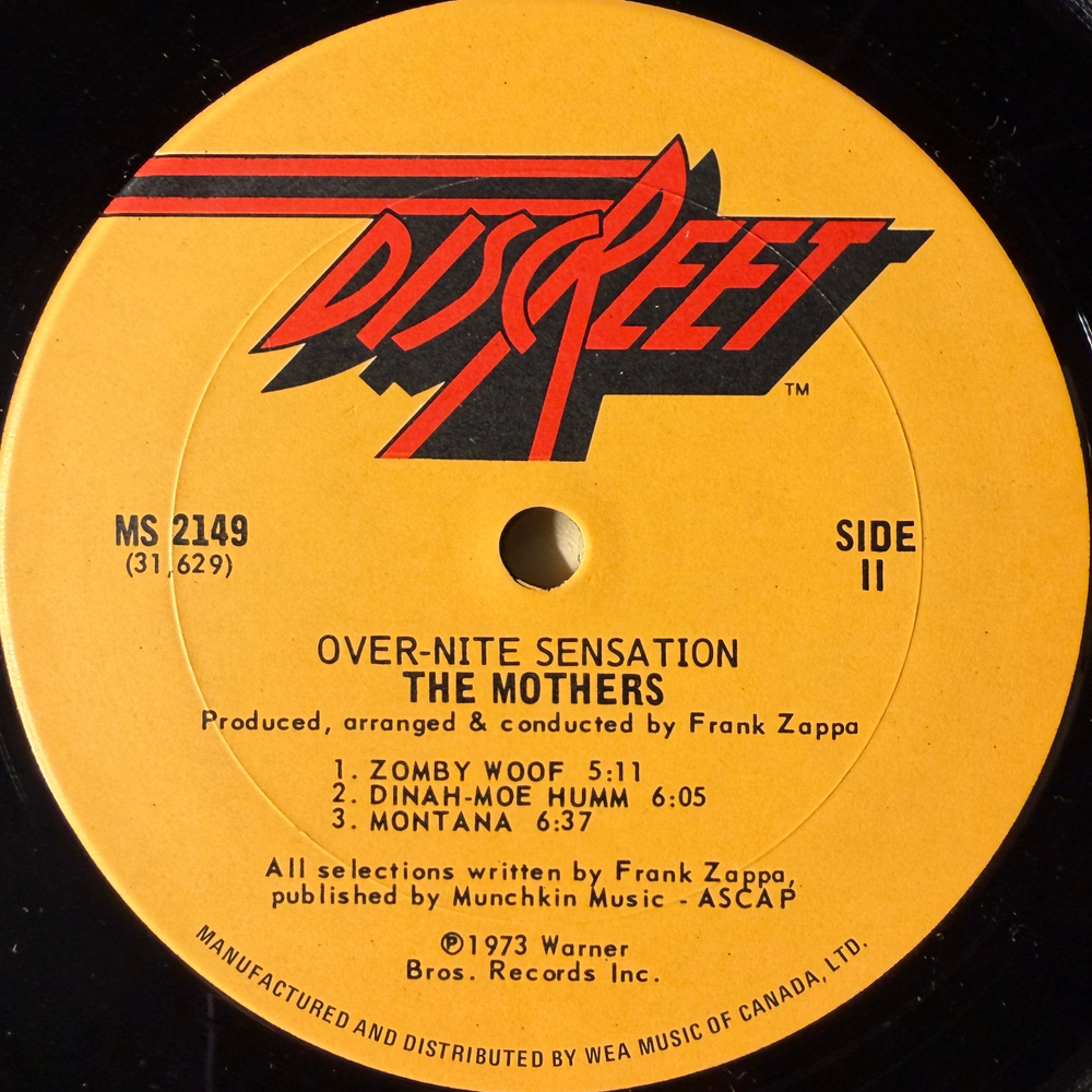 The Mothers ‎– Over-nite Sensation (Канада 1973г.)Т