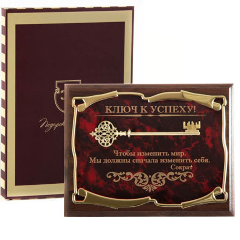 Панно Ключ к успеху! Чтобы изменить мир... Сократ в картонной коробке