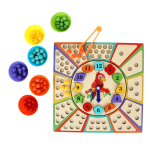 Развивающая игрушка деревянная с шариками и часами, коробка C-41935