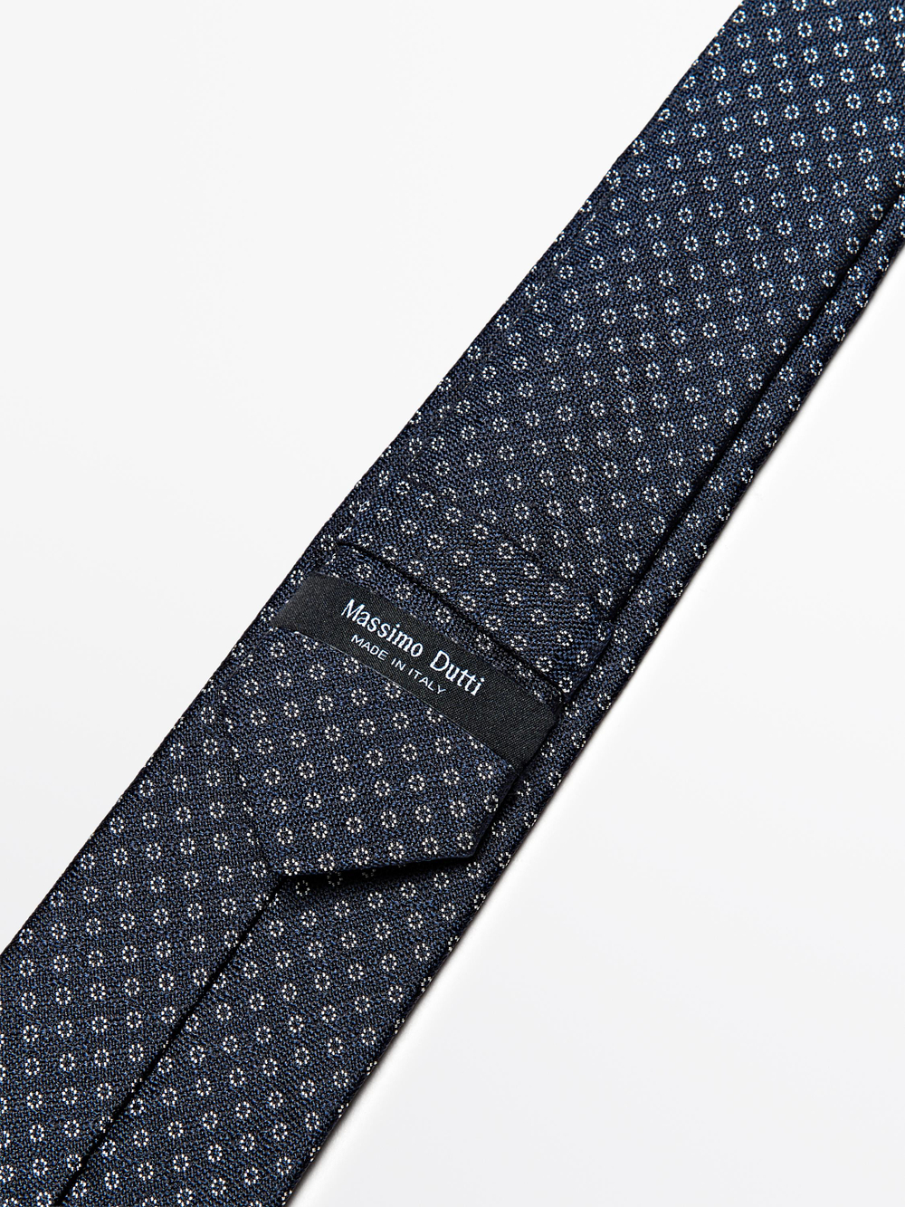 Massimo Dutti Галстук из 100% шелка с узором, темно-синий