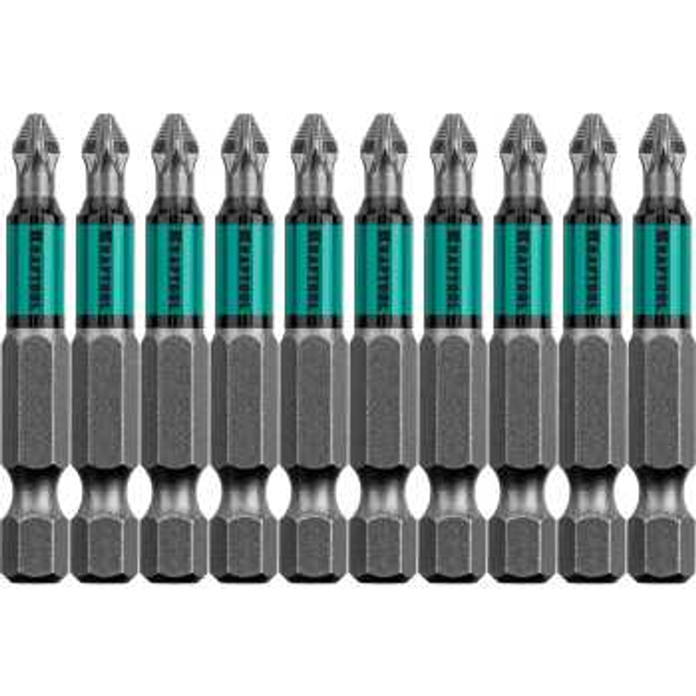 Биты, PZ2, 50 мм, тип хвостовика E 1/4, 10 шт в блистере, KRAFTOOL Optimum Line , 26124-2-50-10