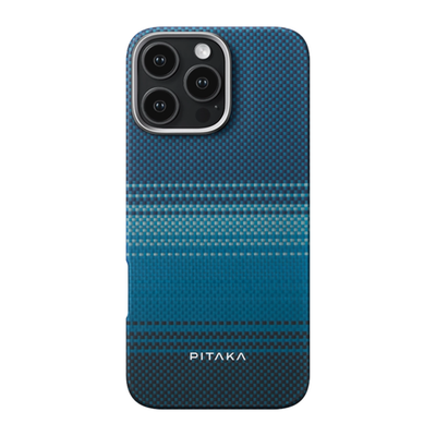 Арамидный чехол MagSafe PITAKA Sunset · Moonrise Edge Case для iPhone 16 Pro Max Ультратонкий текстурированный чехол из арамидного волокна с вырезом для Контроллера камеры