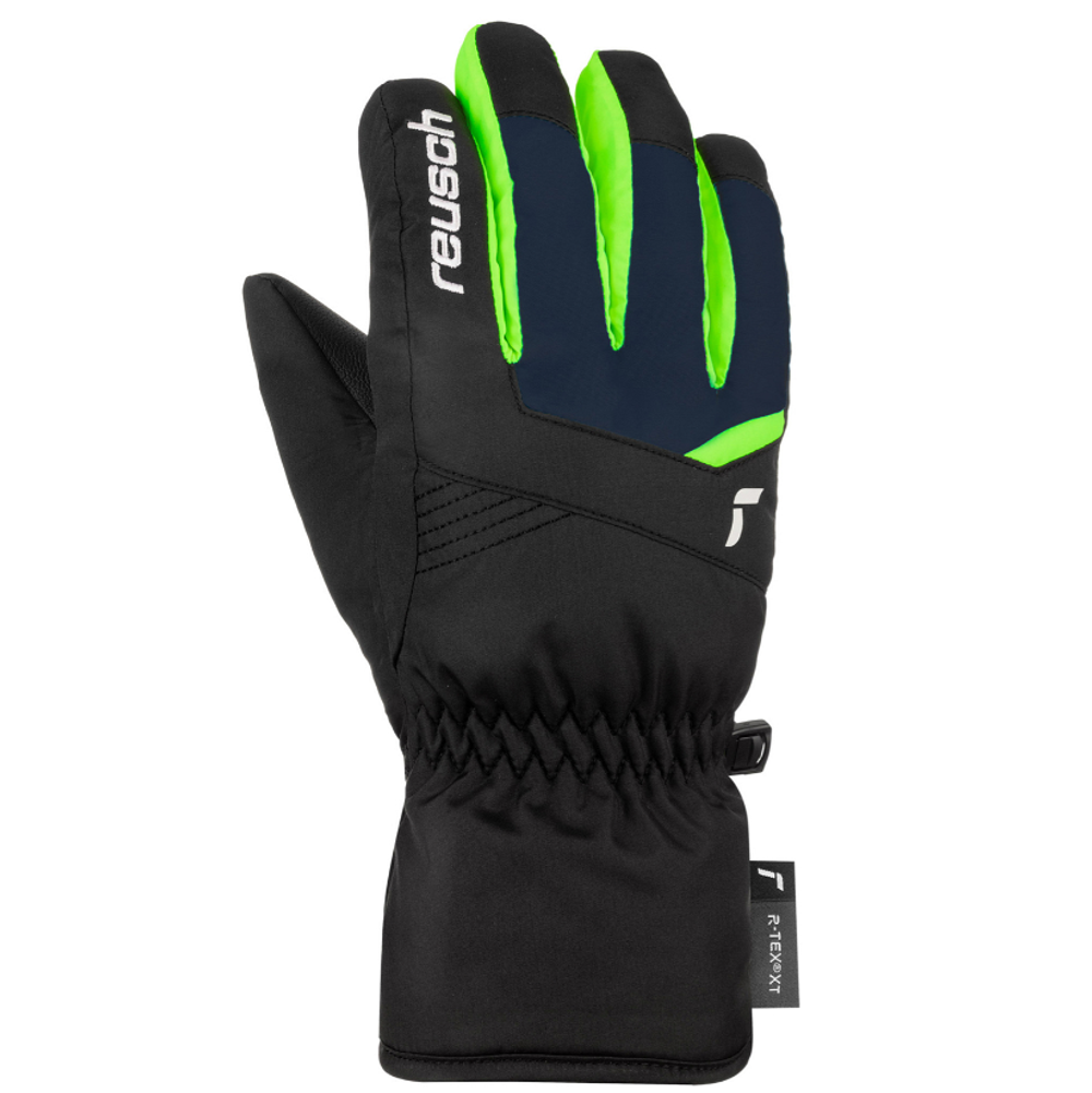 Перчатки REUSCH Bennet R-Tex Xt Junior Black/Dress Blue/Neon Green