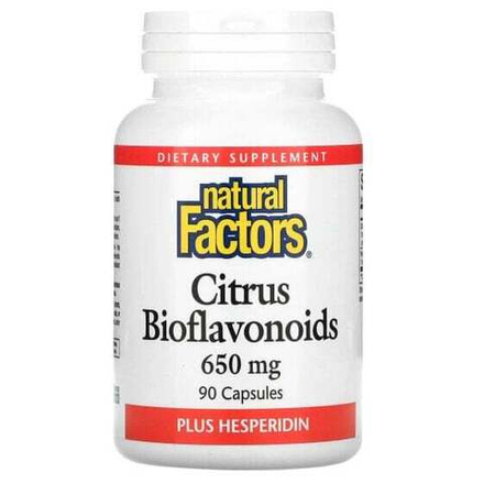 Витамин C Natural Factors, цитрусовые биофлавоноиды с гесперидином, 650 мг, 90 капсул