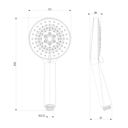 Лейка душевая Lemark LM8127C, 3-функциональная