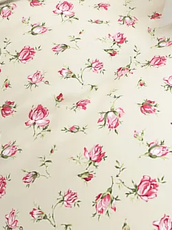 Ткань для пошива "Розовые бутоны на бежевом" Сказка перкаль, длина 8 м., ширина 2,2 м.