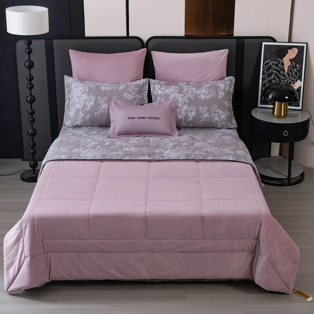 Комплект постельного белья на резинке Сатин Velouria Luxe с Одеялом VLR012