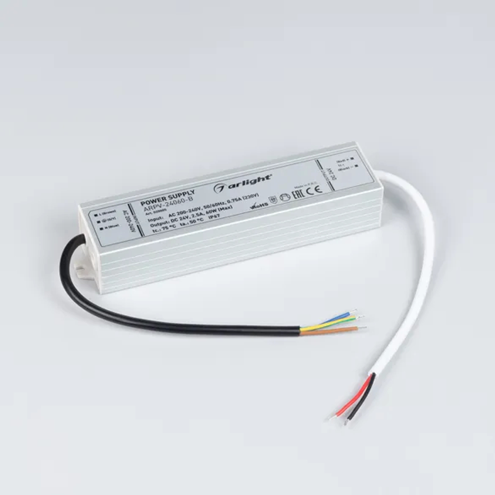 Блок питания ARPV-24060-B (24V, 2.5A, 60W) (Arlight, IP67 Металл, 3 года) 020005