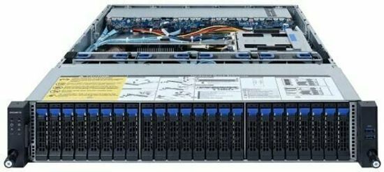 Серверная платформа 2U GIGABYTE R262-ZA0 (SP3, 16*DDR4 (3200), 32*2.5" SSD HS, 8*2.5" SAS/SATA, 2*2.5" SSD HS, M.2, 2*PCIE, 2*Glan, Mlan, VGA, 4*USB 3