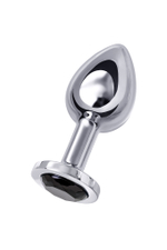 Анальная втулка с кристаллом Large черный 9 см